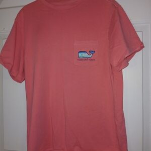 Vineyard Vines Womans Short-Sleeve Pocket Tee in Coral Pink